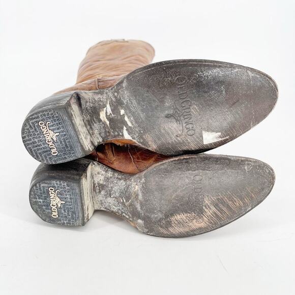 Rare Old Gringo Cognac Exotic Caiman Mayra Knee High Western Cowgirl Boot sz 7 - Picture 11 of 11